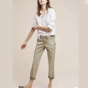 Chinos By Anthropologie Pale Green Crop Pant